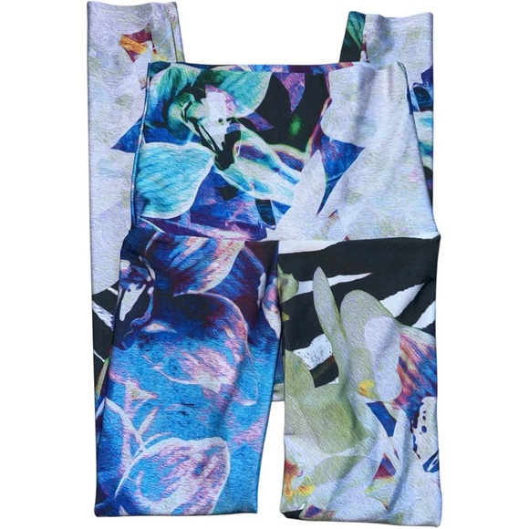 EMILY HSU Designs White Orchid Sneaker Legging Floral High-Rise Full Length S - Picture 3 of 6